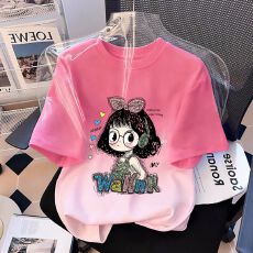 批发<b class='q'>女</b><b class='q'>童</b><b class='q'>纯棉</b><b class='q'>短袖</b>T恤2026新款休闲中<b class='q'>大</b><b class='q'>童</b>夏季<b class='q'>女</b>孩可爱渐变百搭上衣