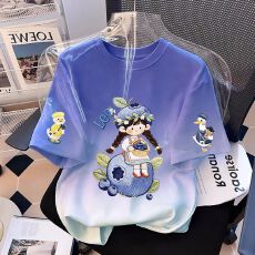 批发<b class='q'>女</b><b class='q'>童</b><b class='q'>纯棉</b><b class='q'>短袖</b>T恤2026新款休闲中<b class='q'>大</b><b class='q'>童</b>夏季<b class='q'>女</b>孩可爱渐变百搭上衣