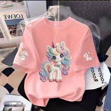 批发女童纯棉短袖t恤2026新款夏季可爱爆款中大童百搭上衣童装