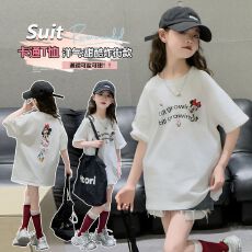 批发女童T恤纯棉2026新款夏季儿童韩版休闲宽松短袖上衣宝宝打底衫潮t