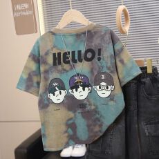 批发男童动漫夏装短袖2026新款痞帅<b class='q'>儿童</b>帅气宽松衣服炸街迷彩夏季T恤