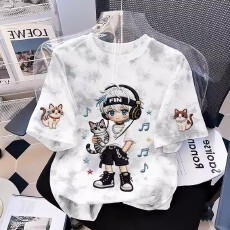 男童纯棉短袖T恤2026新款中大童夏季男孩帅气潮酷百搭上衣儿童装