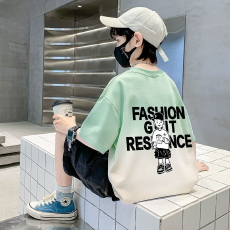 男童短袖夏季中大童2026新款儿童嘻哈扎染半袖夏装衣服男孩上衣潮