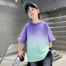 一件起批#不退不换#32支200克纯棉扎染爆款空白版#男童中大童潮t