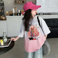 批发<b class='q'>女</b><b class='q'>童</b><b class='q'>网红</b><b class='q'>韩版</b><b class='q'>洋气</b>新款<b class='q'>童</b>装儿<b class='q'>童</b>夏季短袖中<b class='q'>大</b><b class='q'>童</b>T恤新款卡通欧若风