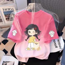 女童纯棉短袖t恤扎染新款夏季可爱女孩爆款中大童百搭上衣儿童装