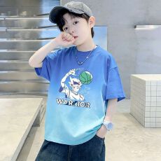 男童短袖T恤小学生2026新款中大童夏季男孩卡通纯棉上衣t恤
