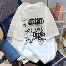 批发国潮牌字母印花短袖T恤男女童2026夏季小众设计感中大童上衣