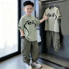 批发帅气男孩2026新款<b class='q'>儿童</b>夏季男童短袖T恤时尚洋气时休闲中大童上衣