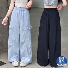 2026女童裤子儿童轻薄夏裤女大童防蚊裤新款夏装速干工装裤初中生