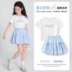女童连衣裙夏季花苞裙儿童2026新款短袖夏装女大童短裙公主风裙子