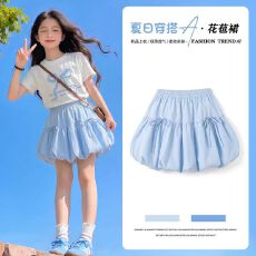 批发<b class='q'>儿童</b>夏装<b class='q'>套装</b>女童洋气裙子2026新款女孩夏季巨好看花苞裙短袖T恤