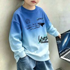 男童卫衣加绒加厚春秋款2025新款儿童宽松韩版上衣大童长袖洋气潮