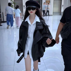 批发女童秋冬季中大童2026新款美式嘻哈复古<b class='q'>机车</b>宽松PU<b class='q'>皮衣</b>夹克外套