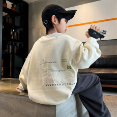 批发男童春秋薄款卫衣加绒2026新款中大童圆领打底衫儿童秋冬装上衣