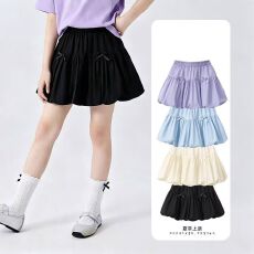 批发2026新款<b class='q'>夏季</b><b class='q'>女</b><b class='q'>童</b>时尚百搭蝴蝶结设计可爱休闲学院风半身花苞短裙