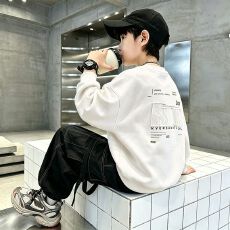 批发儿童男童卫衣秋冬款2026新款秋装帅气时髦上衣中大童男孩炸街痞帅