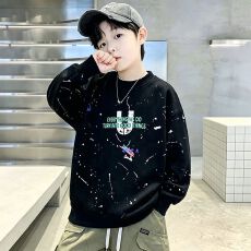 批发男童春秋款卫衣加绒2026新款中大小童圆领打底衫儿童秋冬装上衣