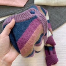 批发秋冬流行爆款穿搭ins风2025新款韩版气质减龄百搭条纹针织开衫潮