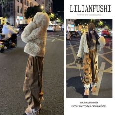 批发今年流行漂亮套装2025新款百搭宽松长袖连帽外套显瘦<b class='q'>阔腿裤</b>两件套