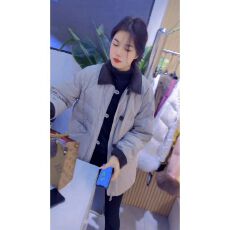 批发欧货翻领中长款拼接撞色棉服宽松保暖显瘦外套2025年冬季新款女装