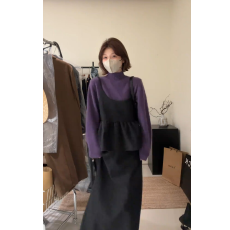 批发冬季一整套<b class='q'>女装</b>2025新款花苞吊带背心叠穿针织衫上衣半身裙三件套