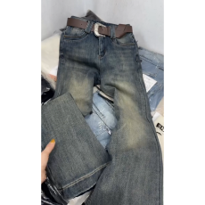 批发2026<b class='q'>冬</b>季新款时尚减龄复古百搭直筒阔腿裤显瘦通勤加绒微喇牛仔裤