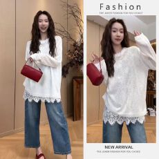 批发早春穿搭一整套高级感蕾丝吊带裙<b class='q'>显瘦</b>长袖上衣高腰直筒<b class='q'>牛仔裤</b>套装