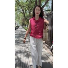 夏季轻奢绝美巨显白洋气无袖衬衫后背镂空薄款透气百搭衬衣上衣女