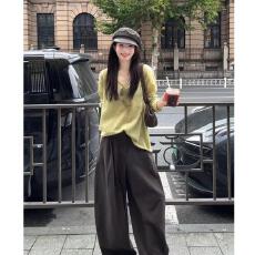 批发早秋新款时尚一整套韩系减龄<b class='q'>显瘦</b>百搭针织衫女<b class='q'>装</b>阔腿<b class='q'>裤</b><b class='q'>两件套</b>