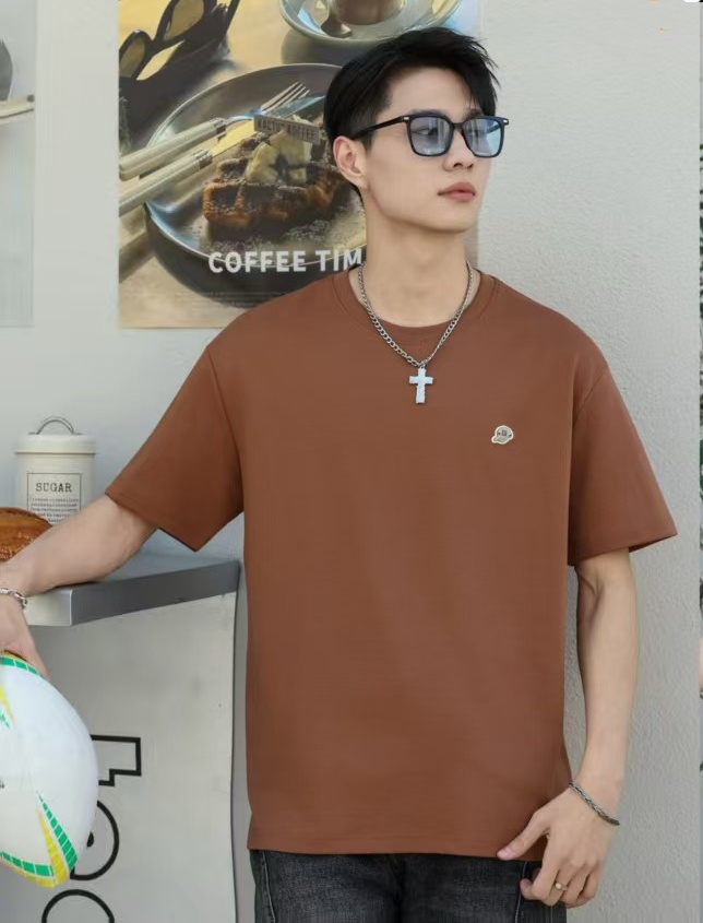 개체 높은 품질 티셔츠 남자 여름 새로운 청소년 잘 생긴 트렌드 라운드 넥 반팔 순면 루즈핏 맨위 티셔츠