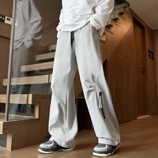 2026春秋男女工装休闲裤潮牌港风宽松弯刀裤情侣防泼水户外运动裤