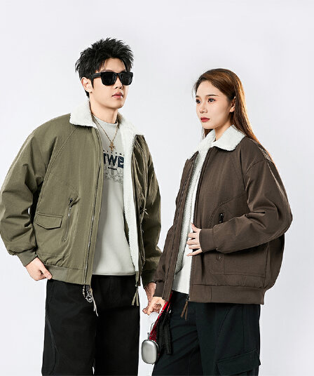 2026 새로운 가을 겨울 털이 있는 폴로 칼라 재킷 남녀 보온 양털 플리스 재킷 커플 캐주얼 워크웨어 재킷