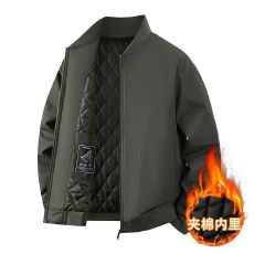 批发跨境爆款2026秋冬立领夹棉<b class='q'>夹克</b>男大码<b class='q'>休闲</b>防风外套美式时尚棒球服