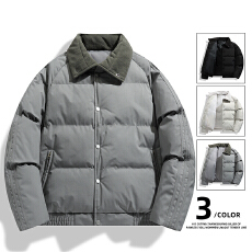 26年秋冬加厚面包服男士简约百搭棉服翻领防风防泼水保暖棉袄外套