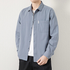 批发秋季新款<b class='q'>男士</b>纯棉<b class='q'>长袖</b><b class='q'>衬衫</b>简约商务休闲<b class='q'>衬衣</b>外套高品质工装上衣男