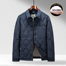 批发高品质新国标90绒轻薄<b class='q'>羽绒服</b>男士商务行政白鸭绒夹克外套<b class='q'>中老年</b>