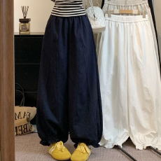 批发木耳边裤子女秋季2025新款气球裤小个子<b class='q'>高腰</b>休闲<b class='q'>阔腿裤</b>灯笼花苞裤