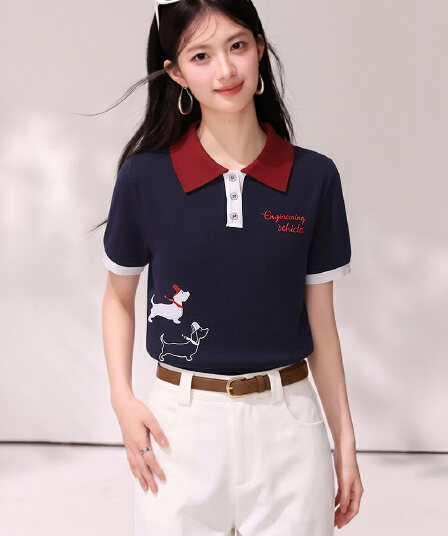 학원 스타일 부드러운 부서 슈퍼 화재 연령 감소 자이언트 잘 생긴 파란색 POLO 칼라 니트 맨위