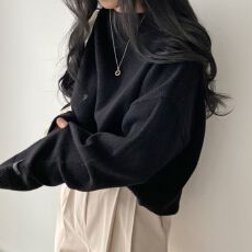 批发实拍大码 <b class='q'>秋</b>冬韩版宽松慵懒毛衣圆领套头保暖针织上衣