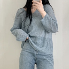 批发现有货 大码韩版宽松胖mm慵懒v领<b class='q'>防晒衫</b>春夏秋<b class='q'>长袖</b>针织罩衫上衣