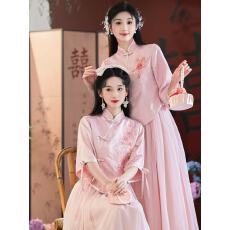 批发中式<b class='q'>伴娘</b>服2025新款中国风旗袍婚礼姐妹裙<b class='q'>伴娘</b>团显瘦秀禾晚<b class='q'>礼服</b>女