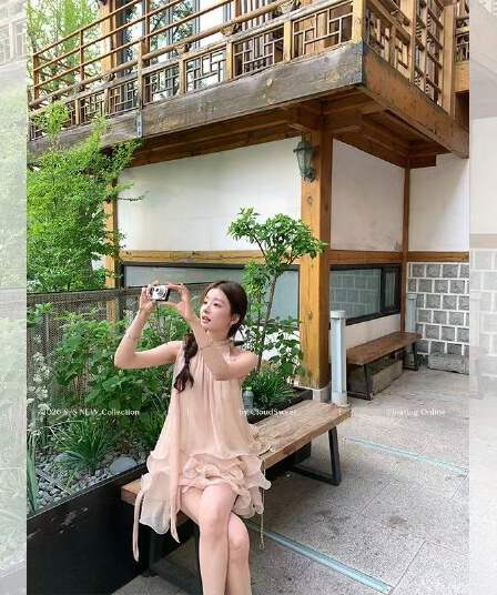 cloudsweet 흰 구름 달콤한 릴리 오브 더 밸리 여름 머리말 분위기 센스 핑크색 행침 목 드레스 민소매 쇼트 스타일 케이크 드레스
