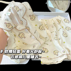 批发儿童可爱甜美睡衣<b class='q'>夏季</b>少女短袖女童大童家居服<b class='q'>亲子装</b>套装