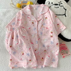 批发儿童可爱甜美睡衣<b class='q'>夏</b>季少女短袖女童大童家居服<b class='q'>亲子装</b>套装