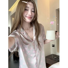 批发【冰雪丝】甜美少女波点睡衣女夏季短袖短裤薄款家居服套装外穿