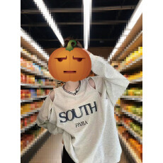 批发曼巴棉260g 美式慵懒风露肩印花长袖<b class='q'>t</b><b class='q'>恤</b>女秋季<b class='q'>潮牌</b>宽松休闲打底衫