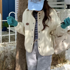 韩国东大门甜美外套女秋冬新款韩版卡通宽松百搭显瘦羊羔毛上衣