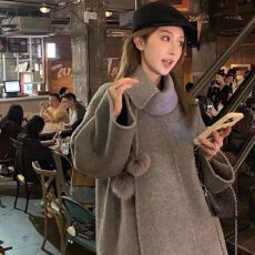 批发设计感大衣<b class='q'>女</b>2025秋冬新款高级感韩系中长款时尚毛呢斗篷外套