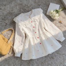 批发春秋新款减龄印花长袖显瘦短裙裙子女甜美娃娃<b class='q'>连衣裙</b><b class='q'>可爱</b>设计宽松